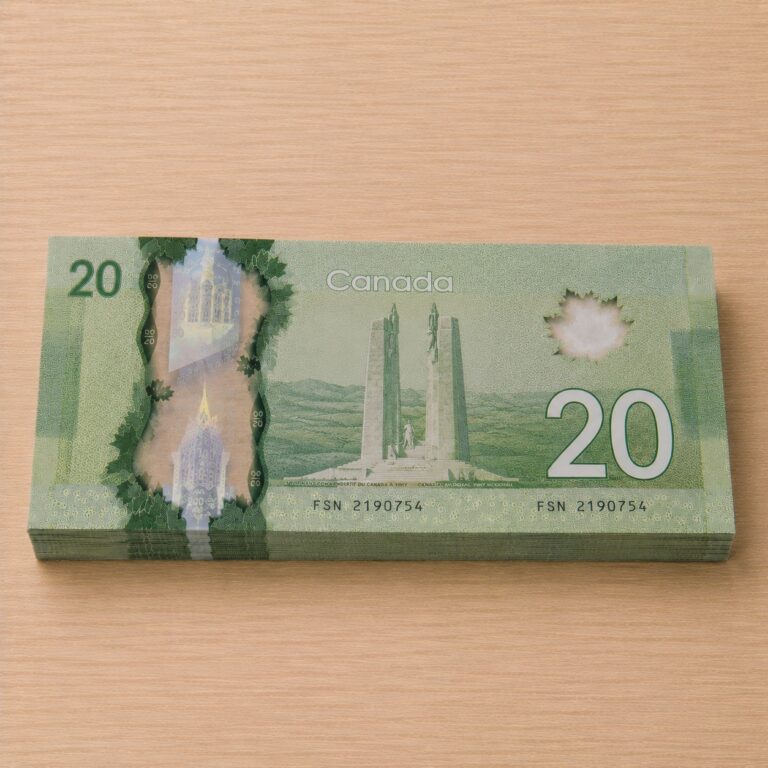 Prop 20 Canadian Dollar Bill