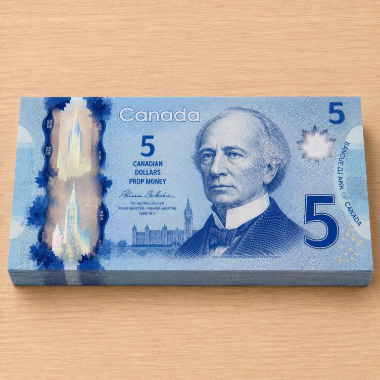 Prop 5 Canadian Dollar Bill